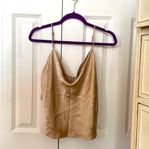 Satin cowl neck tank